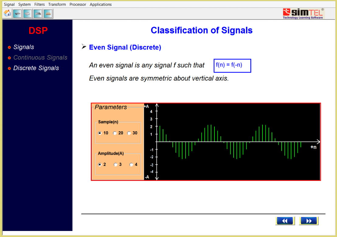 Oprogramowanie Edukacyjne Simtel 07: DSP - Przetwarzanie Sygnałów Cyfrowych